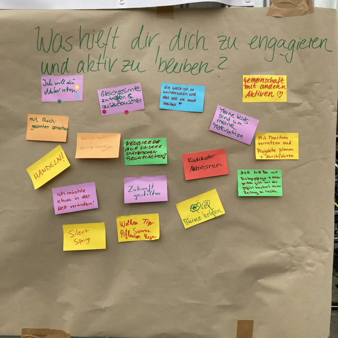 Themenwand: Was hilft dir, engagiert und aktiv zu bleiben?